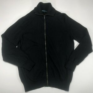 Perry Ellis Mens Navy Blue Zip Up Sweater Jacket